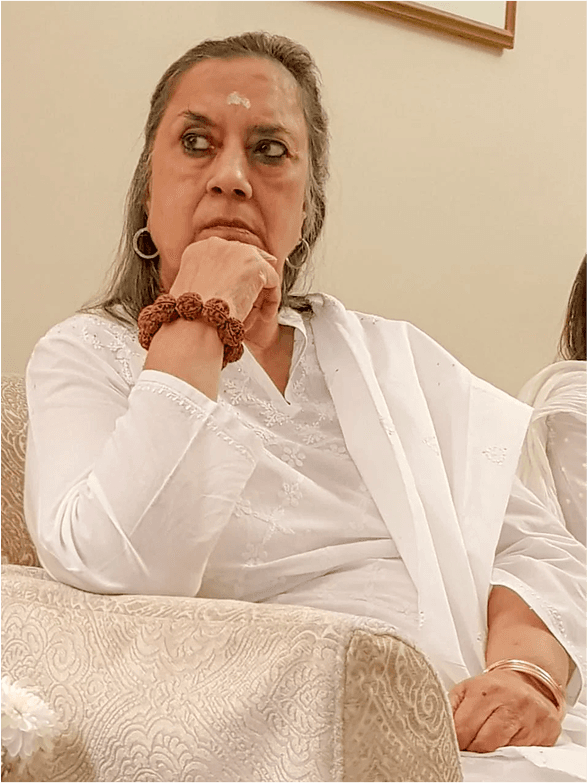 Portrait of Santosh Ma during her spiritual practice